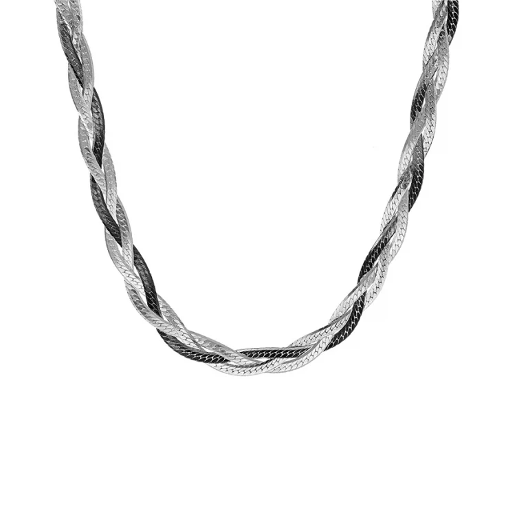 Collier tressé – Argent 925 rhodié | Azuline