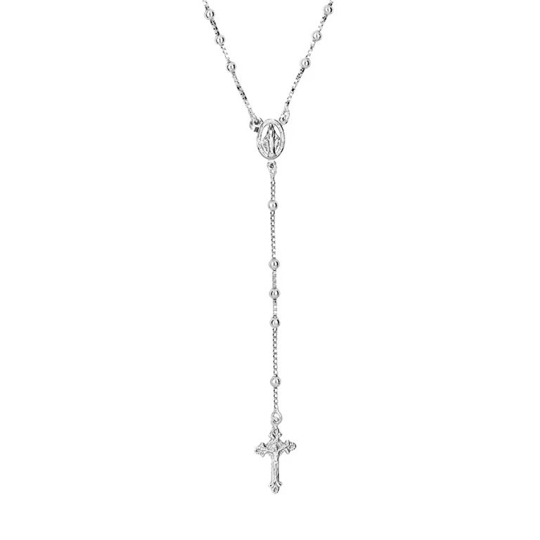 Collier long chapelet 54 cm – Argent 925 rhodié | Azuline