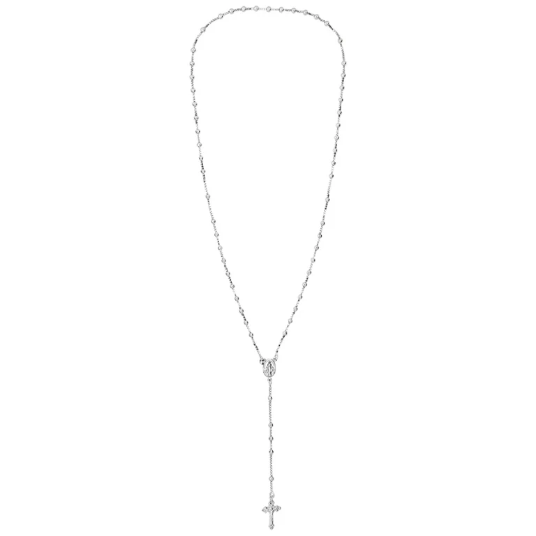 Collier long chapelet 54 cm – Argent 925 rhodié | Azuline