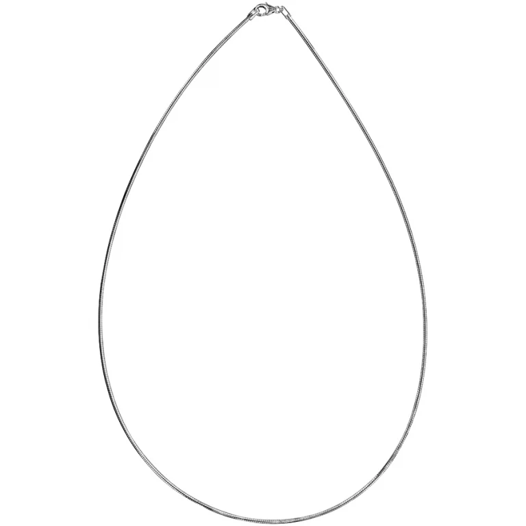 Collier long fil fin omega 50 cm – Argent 925 rhodié | Azuline