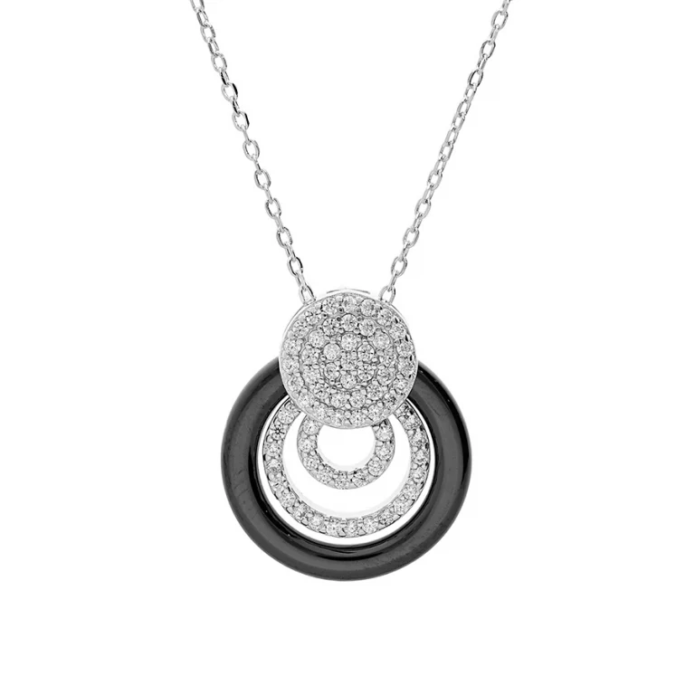 Collier anneau – Argent 925 rhodié | Azuline