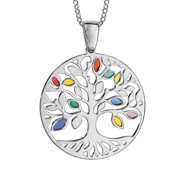 Collier arbre de vie en résine grand modèle – Argent 925 rhodié | Azuline