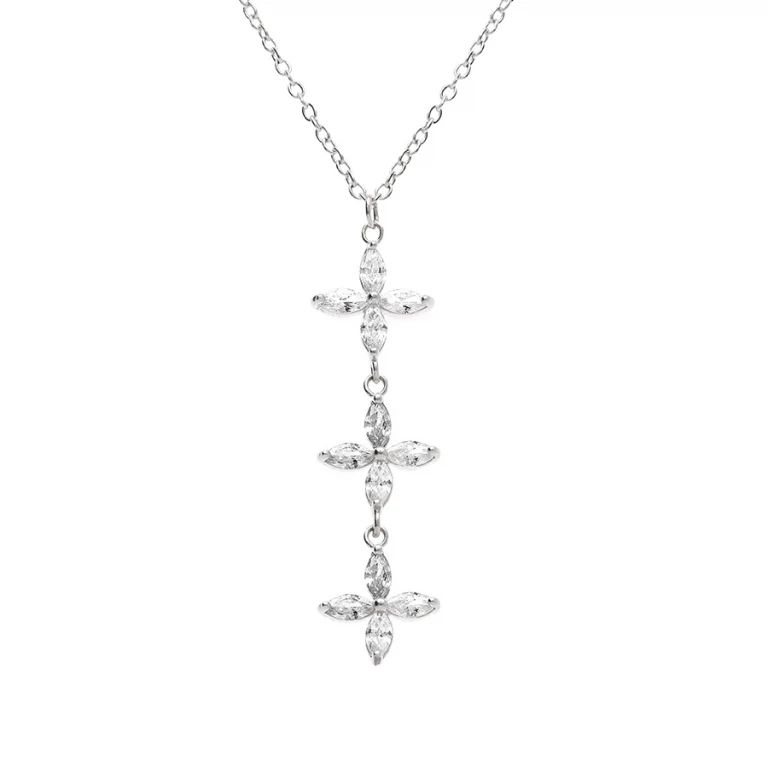 Collier 3 fleurs – Argent 925 rhodié | Azuline