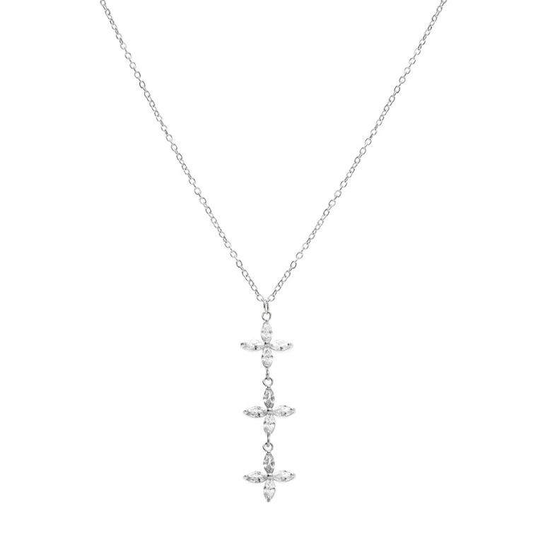 Collier 3 fleurs – Argent 925 rhodié | Azuline