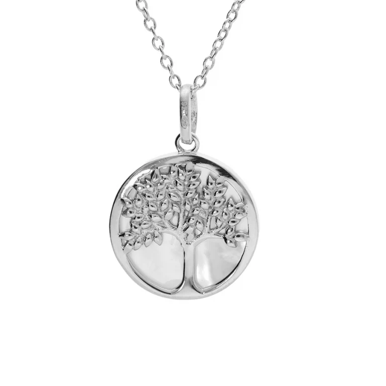 Collier arbre de vie à nacre – Argent 925 rhodié | Azuline