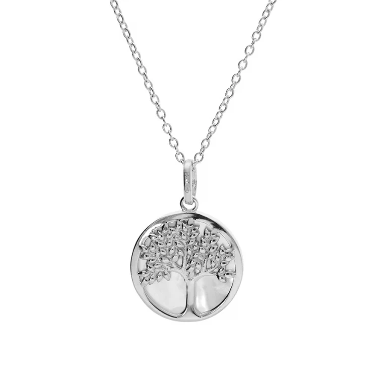Collier arbre de vie à nacre – Argent 925 rhodié | Azuline