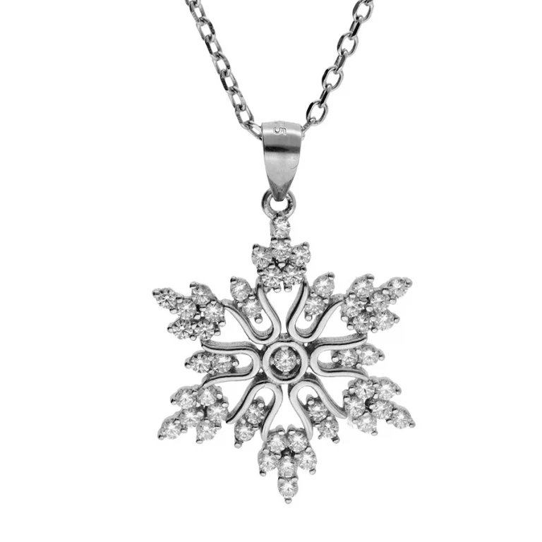 Collier flocon de neige grand modèle – Argent 925 rhodié | Azuline