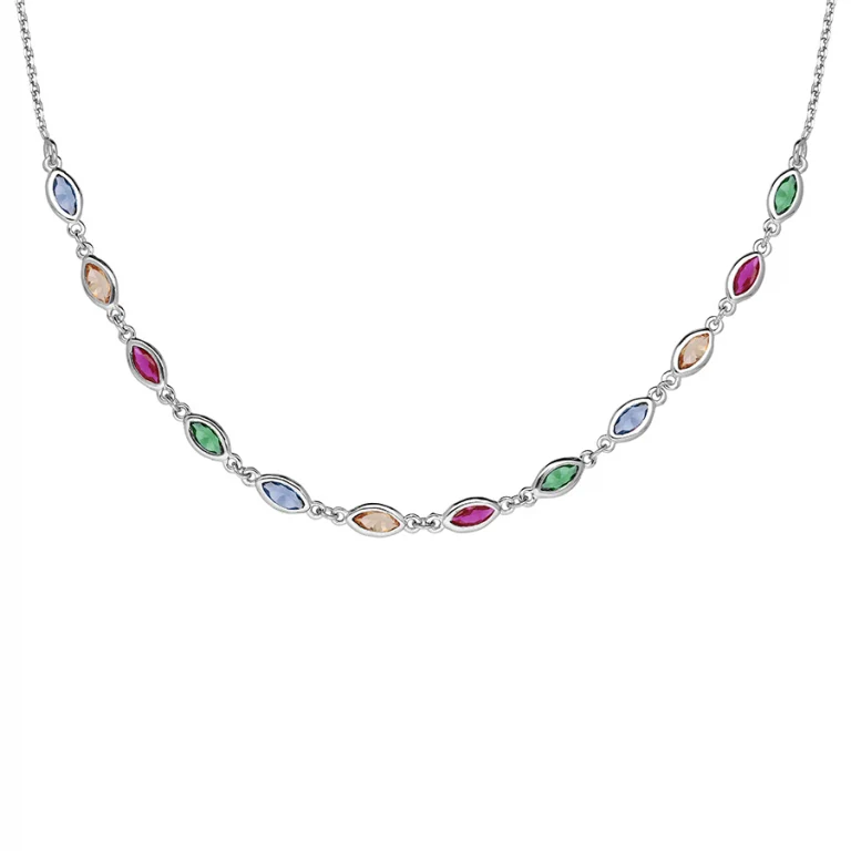 Collier oxydes multicolores – Argent 925 rhodié | Azuline