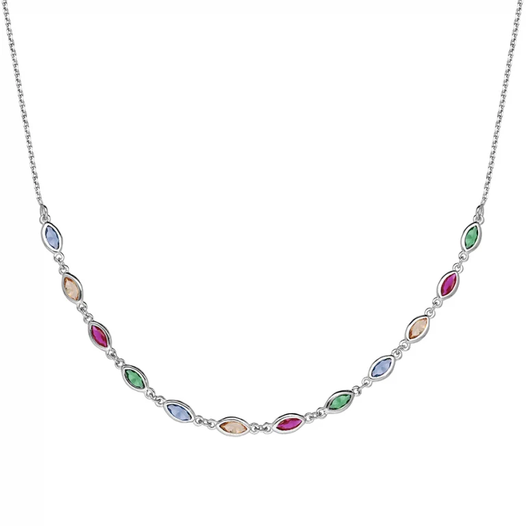 Collier oxydes multicolores – Argent 925 rhodié | Azuline