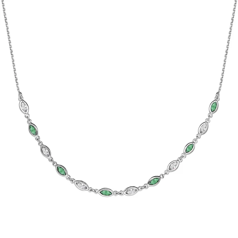 Collier oxydes coloris vert – Argent 925 rhodié | Azuline