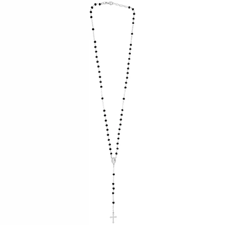 Collier long chapelet 50 cm – Argent 925 rhodié | Azuline