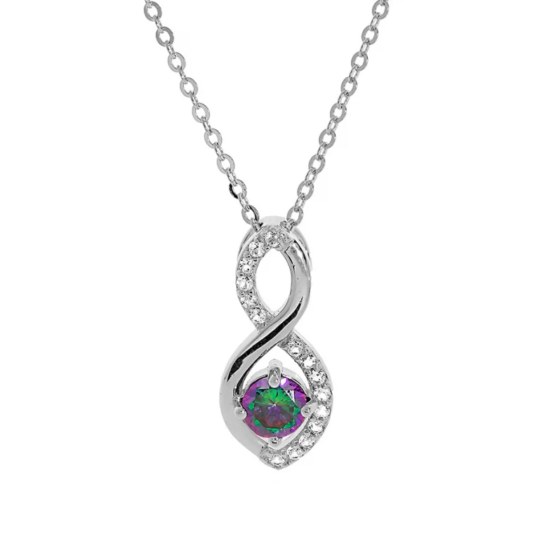 Collier infini serti d’oxydes blancs et mystiques – Argent 925 rhodié | Azuline