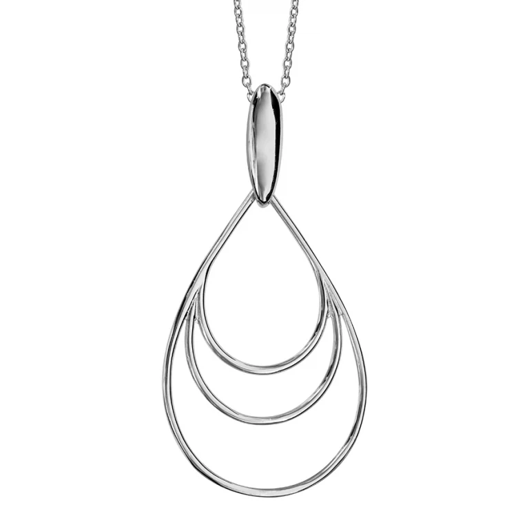 Collier trois gouttes évidées – Argent 925 rhodié | Azuline