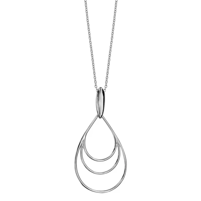Collier trois gouttes évidées – Argent 925 rhodié | Azuline