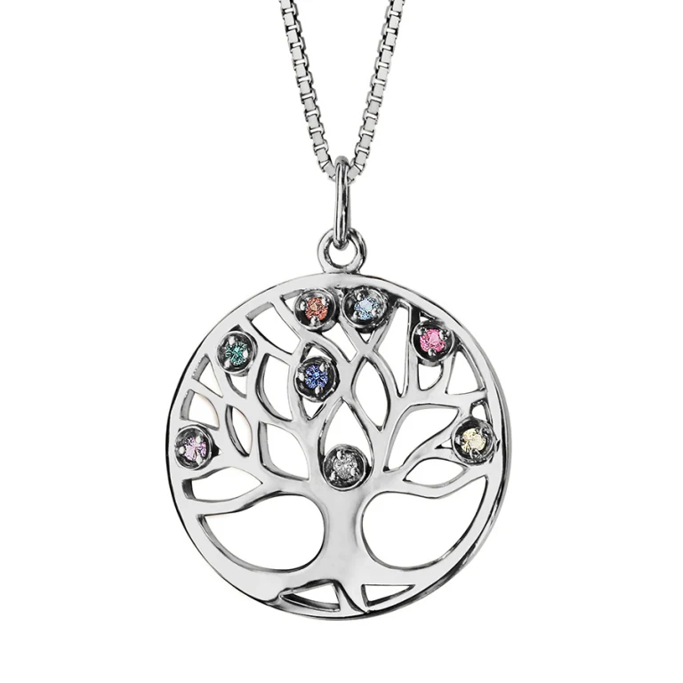 Collier rond à pierres synthétiques multicolores – Argent 925 rhodié | Azuline