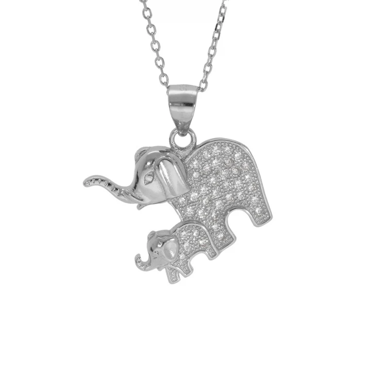 Collier éléphants – Argent 925 rhodié | Azuline