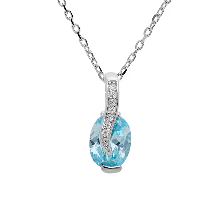 Collier pendenti bleu ciel – Argent 925 rhodié | Azuline