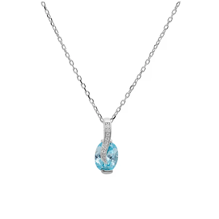 Collier pendenti bleu ciel – Argent 925 rhodié | Azuline