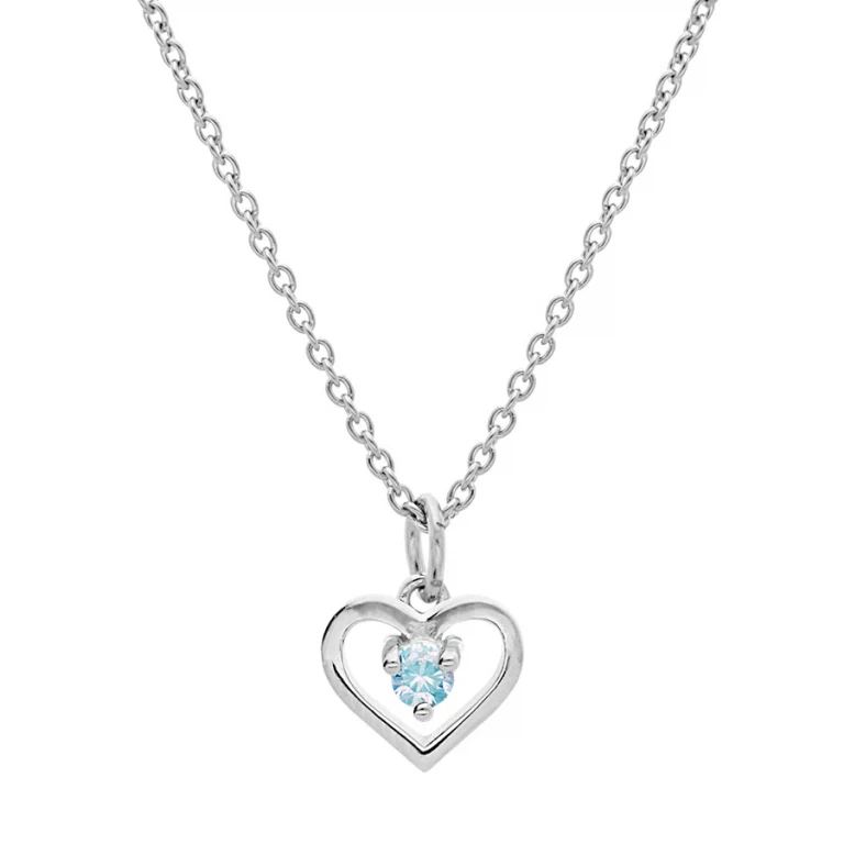 Collier ras de cou cœur à oxyde bleu ciel 40 cm – Argent 925 rhodié | Azuline