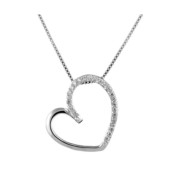 Collier cœur à pierres blanches effet scintillant – Argent 925 rhodié | Azuline