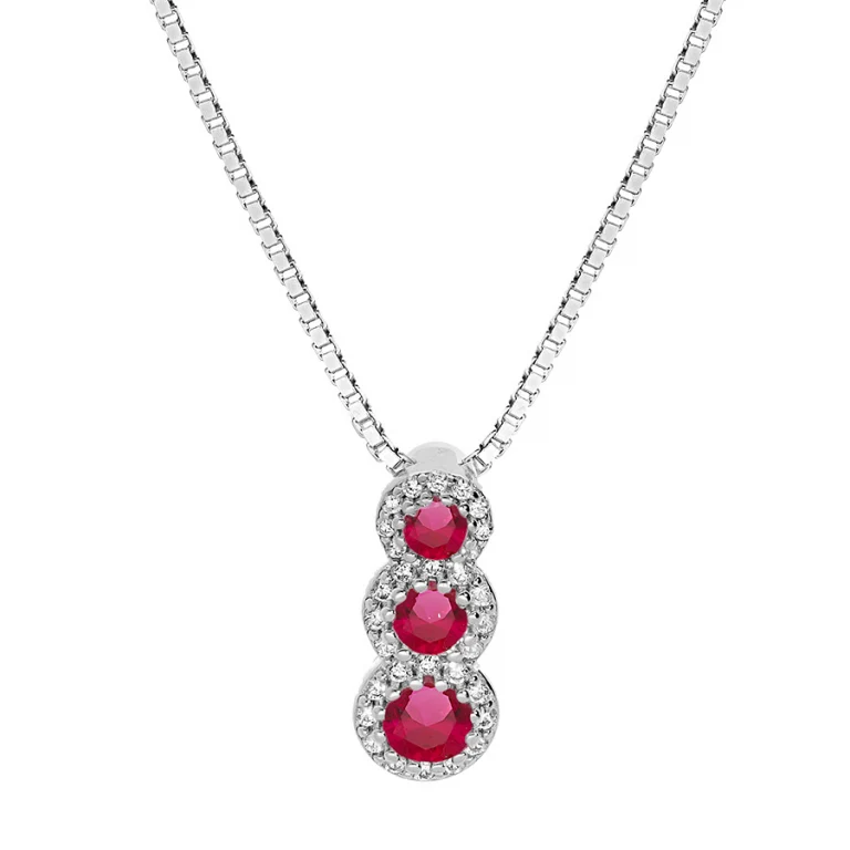 Collier 3 pierres – Argent 925 rhodié | Azuline