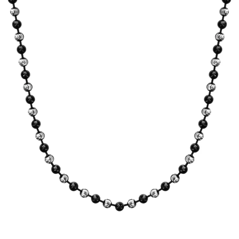 Collier boules 2 tons – Argent 925 rhodié | Azuline