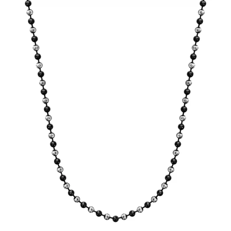 Collier boules 2 tons – Argent 925 rhodié | Azuline