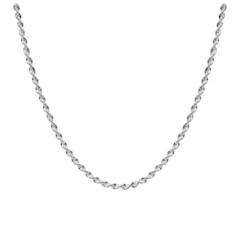 Collier maille vrillée – Argent 925 rhodié | Azuline
