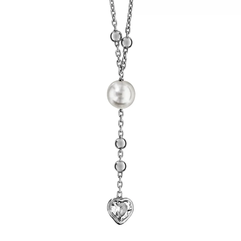 Collier boules serti d’oxydes blancs – Argent 925 rhodié | Azuline
