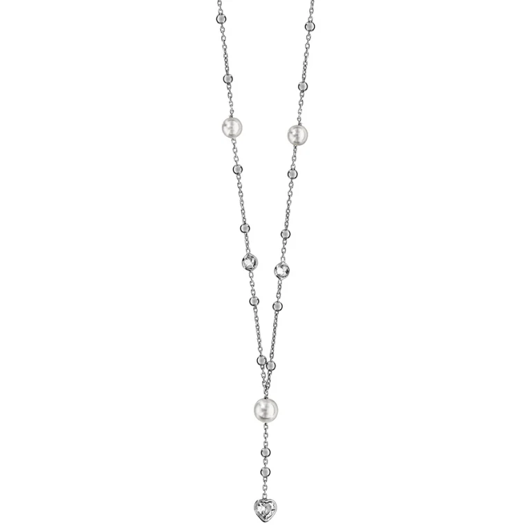 Collier boules serti d’oxydes blancs – Argent 925 rhodié | Azuline