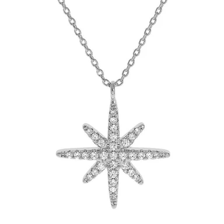 Collier étoile serti d’oxydes – Argent 925 rhodié | Azuline