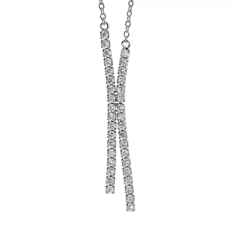 Collier tiges pendantes – Argent 925 rhodié | Azuline