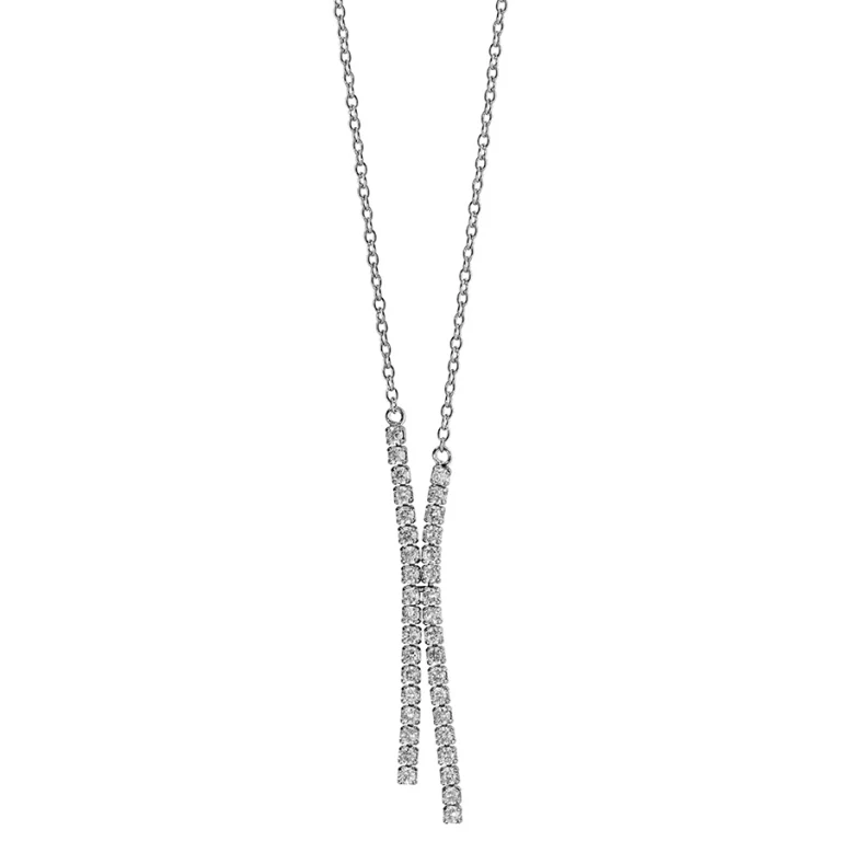 Collier tiges pendantes – Argent 925 rhodié | Azuline