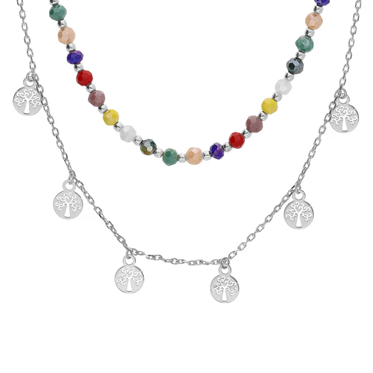 Collier pampilles à synthétique facettée – Argent 925 rhodié | Azuline