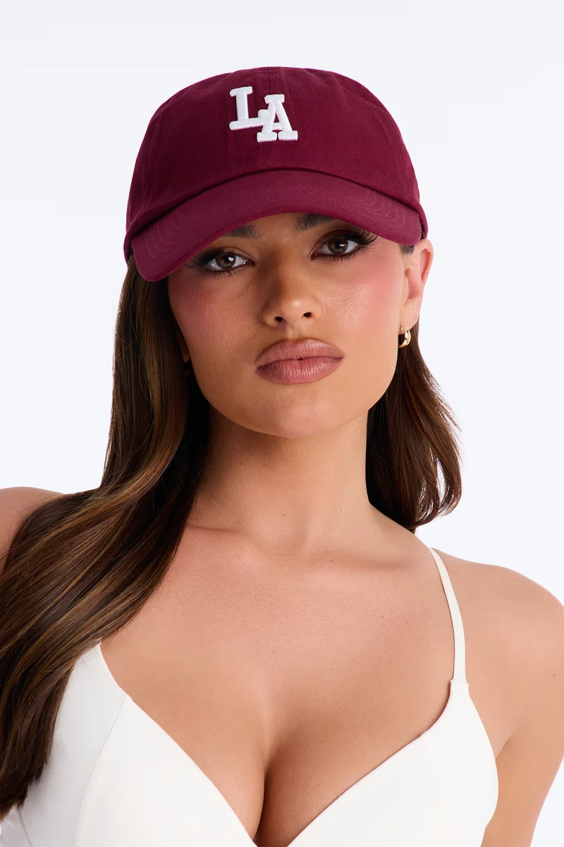 LA City Girl Baseball Hat - Burgundy