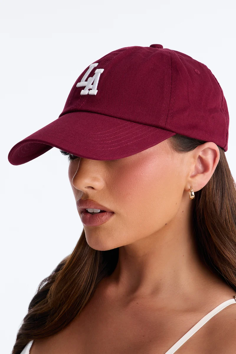 LA City Girl Baseball Hat - Burgundy