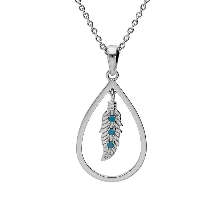 Collier goutte serti d’oxydes bleus – Argent 925 rhodié | Azuline
