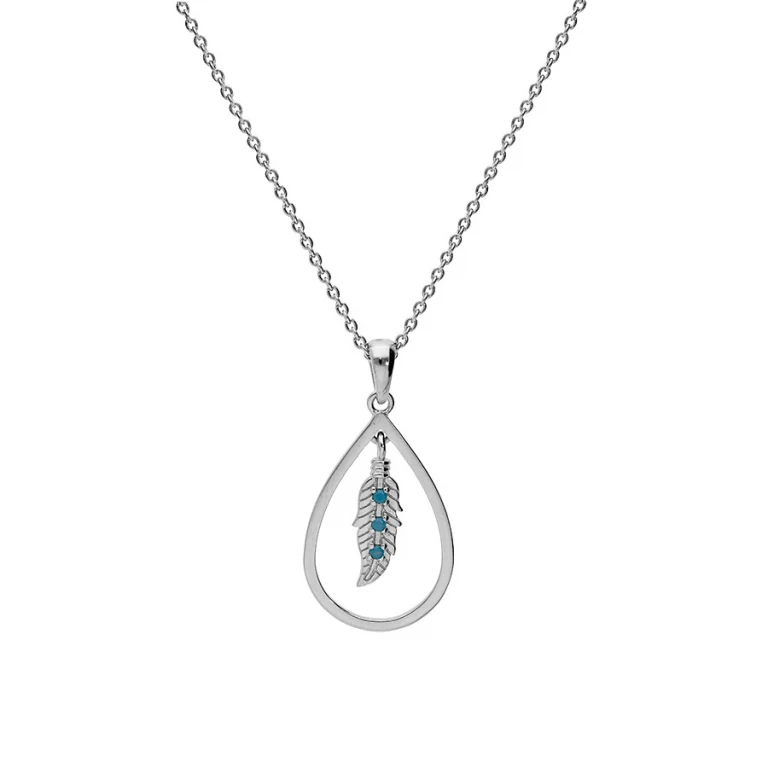 Collier goutte serti d’oxydes bleus – Argent 925 rhodié | Azuline