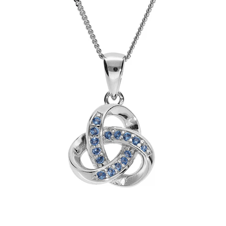 Collier nœud serti d’oxydes bleu ciel – Argent 925 rhodié | Azuline