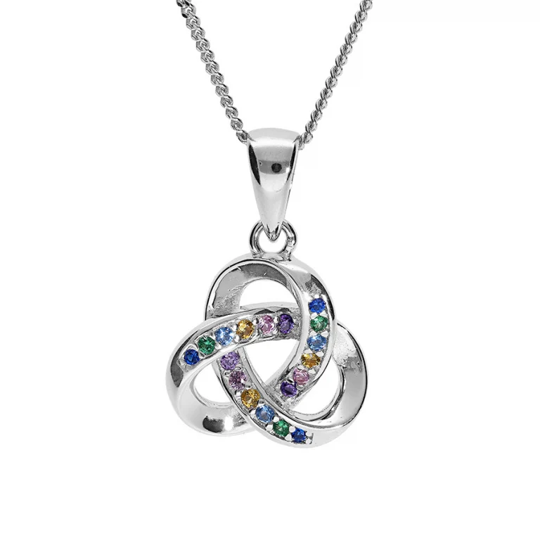 Collier nœud serti d’oxydes multicolores – Argent 925 rhodié | Azuline