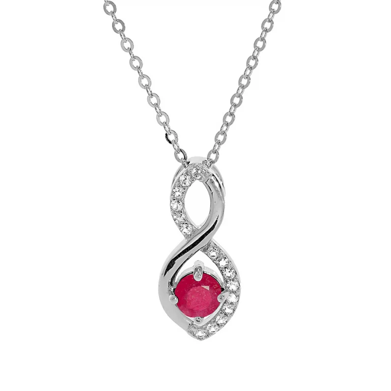 Collier infini serti d’oxydes rouges et blancs – Argent 925 rhodié | Azuline