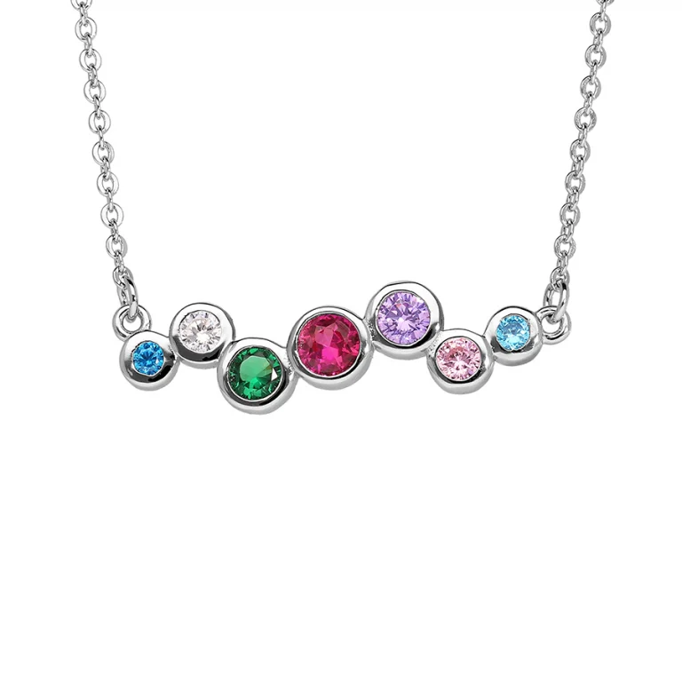Collier à pierres multicolores – Argent 925 rhodié | Azuline