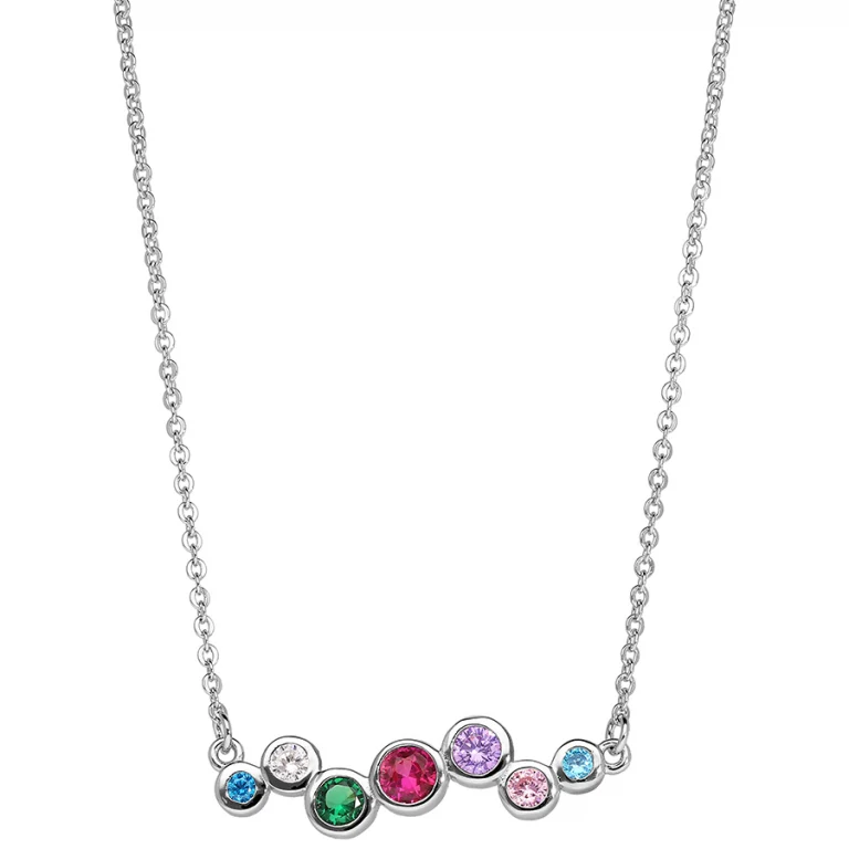 Collier à pierres multicolores – Argent 925 rhodié | Azuline