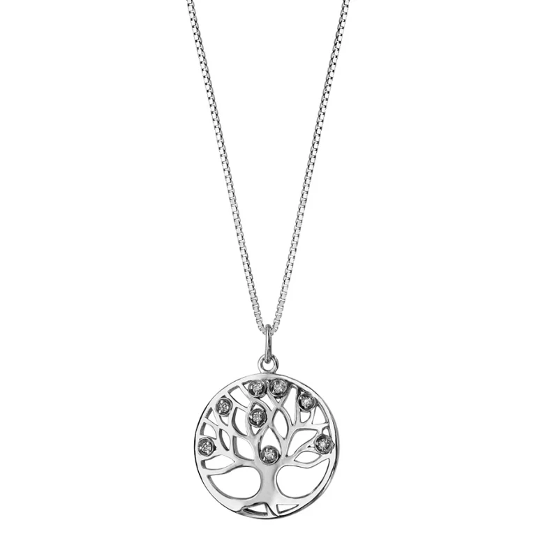 Collier rond à synthétiques blanches – Argent 925 rhodié | Azuline