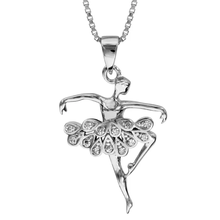 Collier danseuse serti d’oxydes blancs – Argent 925 rhodié | Azuline