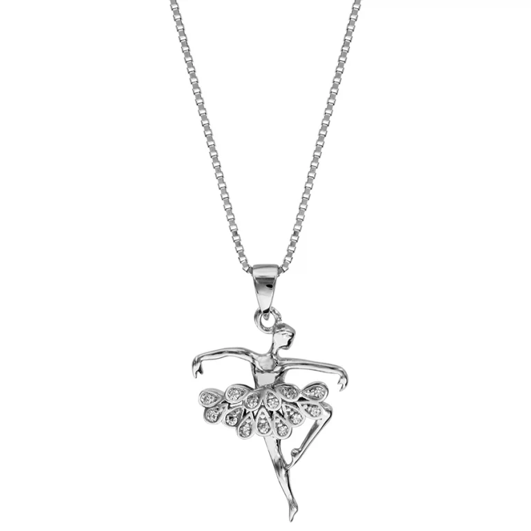 Collier danseuse serti d’oxydes blancs – Argent 925 rhodié | Azuline