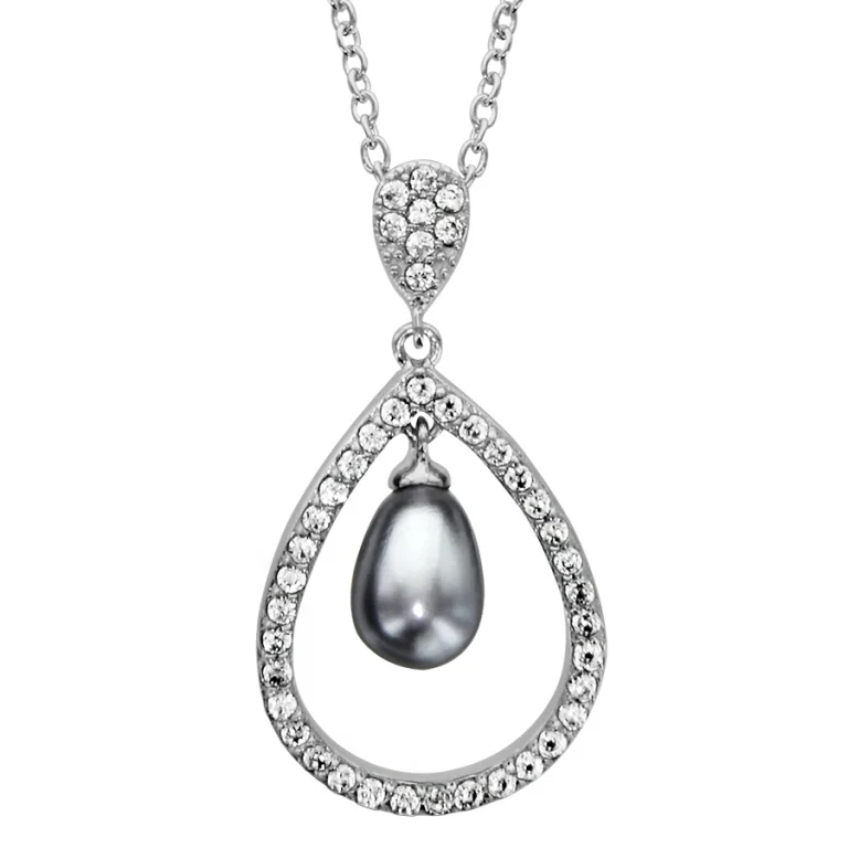 Collier goutte à perles – Argent 925 rhodié | Azuline