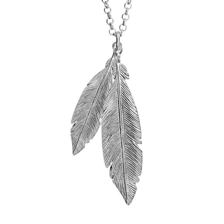 Collier plumes – Argent 925 rhodié | Azuline