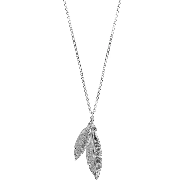 Collier plumes – Argent 925 rhodié | Azuline