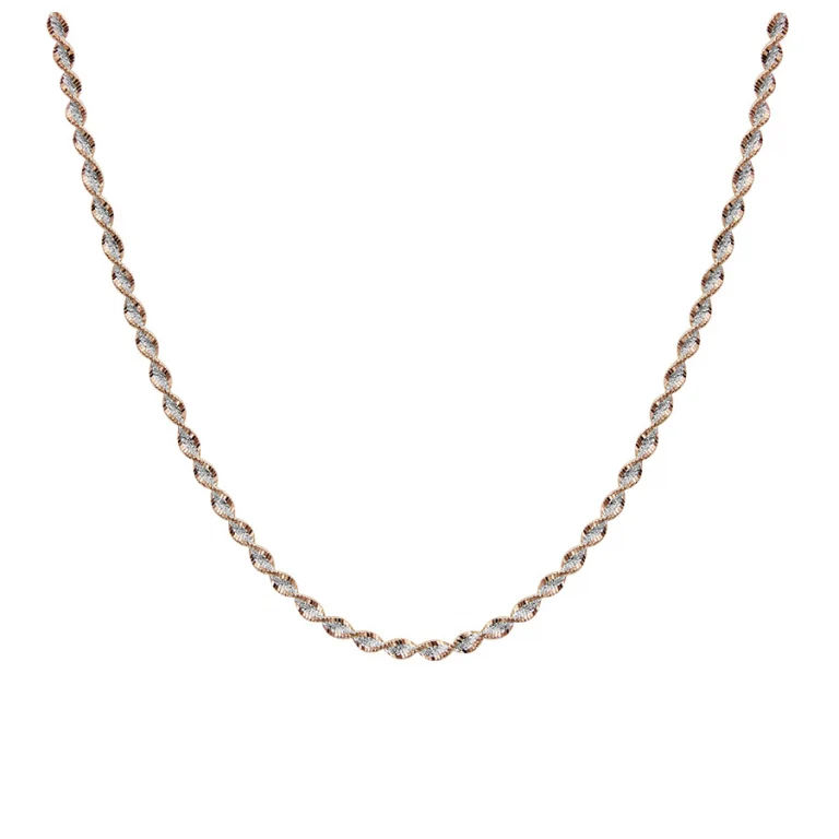 Collier vrille torsadé doré rose – Argent 925 doré | Azuline
